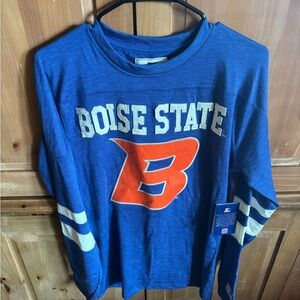 STARTER Blue and Orange Boise State Long Sleeve Shirt New with Tags